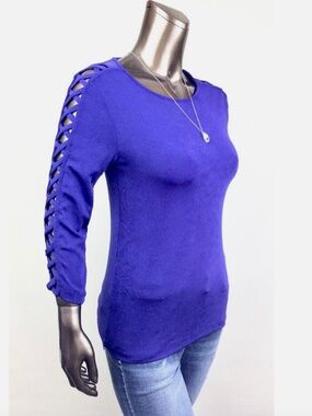 *NEW CLOSING-SALE CHICO'S $96 LONG CROSS SLEEVES TOP SIZE 1 ( M )